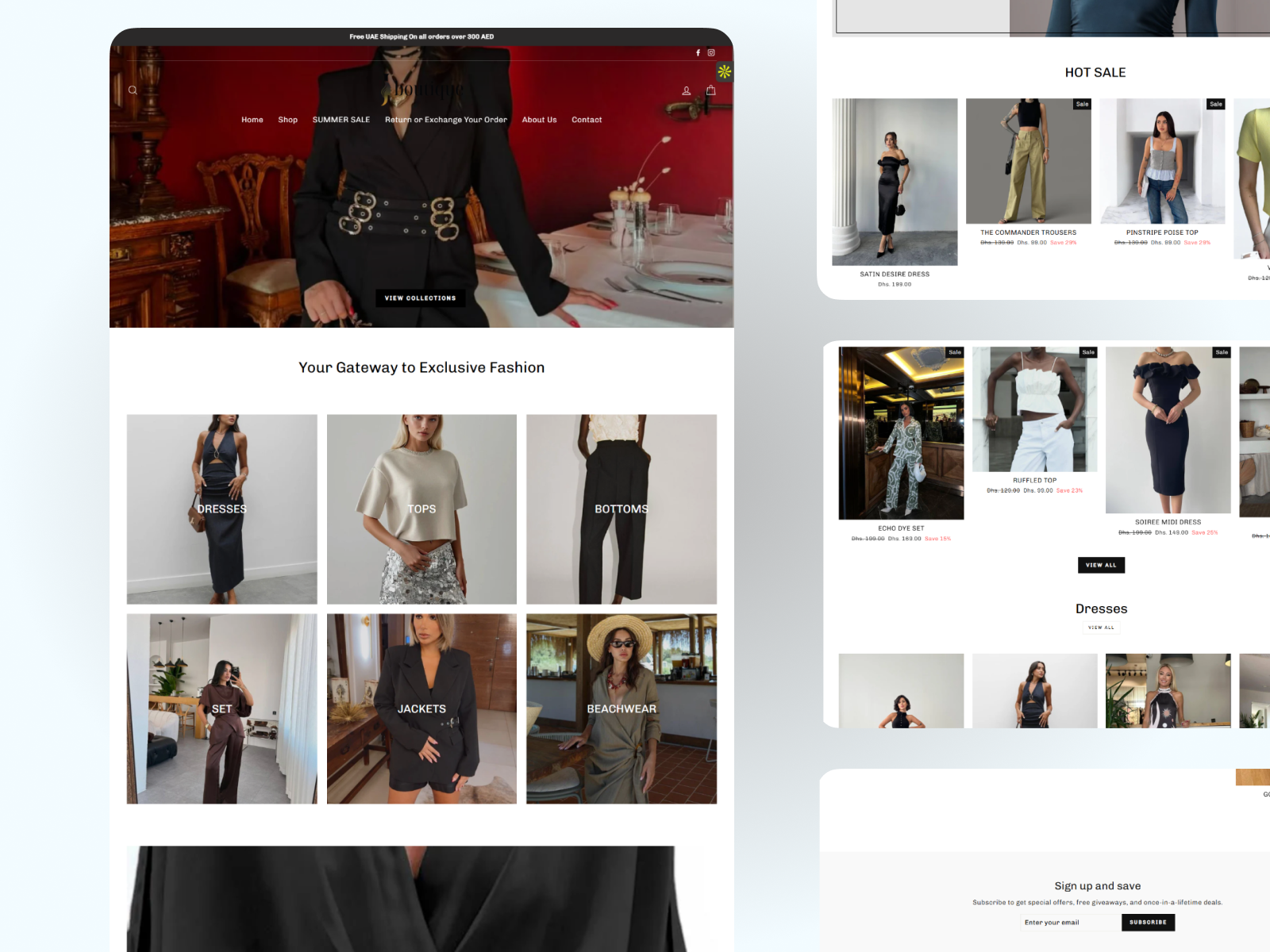 J Boutique — Luxury Fashion E-commerce Website UI project preview